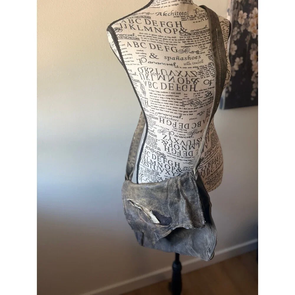 Handmade Distressed Leather Crossbody Bag